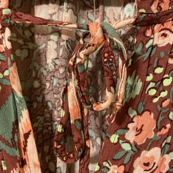 Aerie XS Smocked Tie at Neck Bohemian Style Dress - Picture 9 of 9